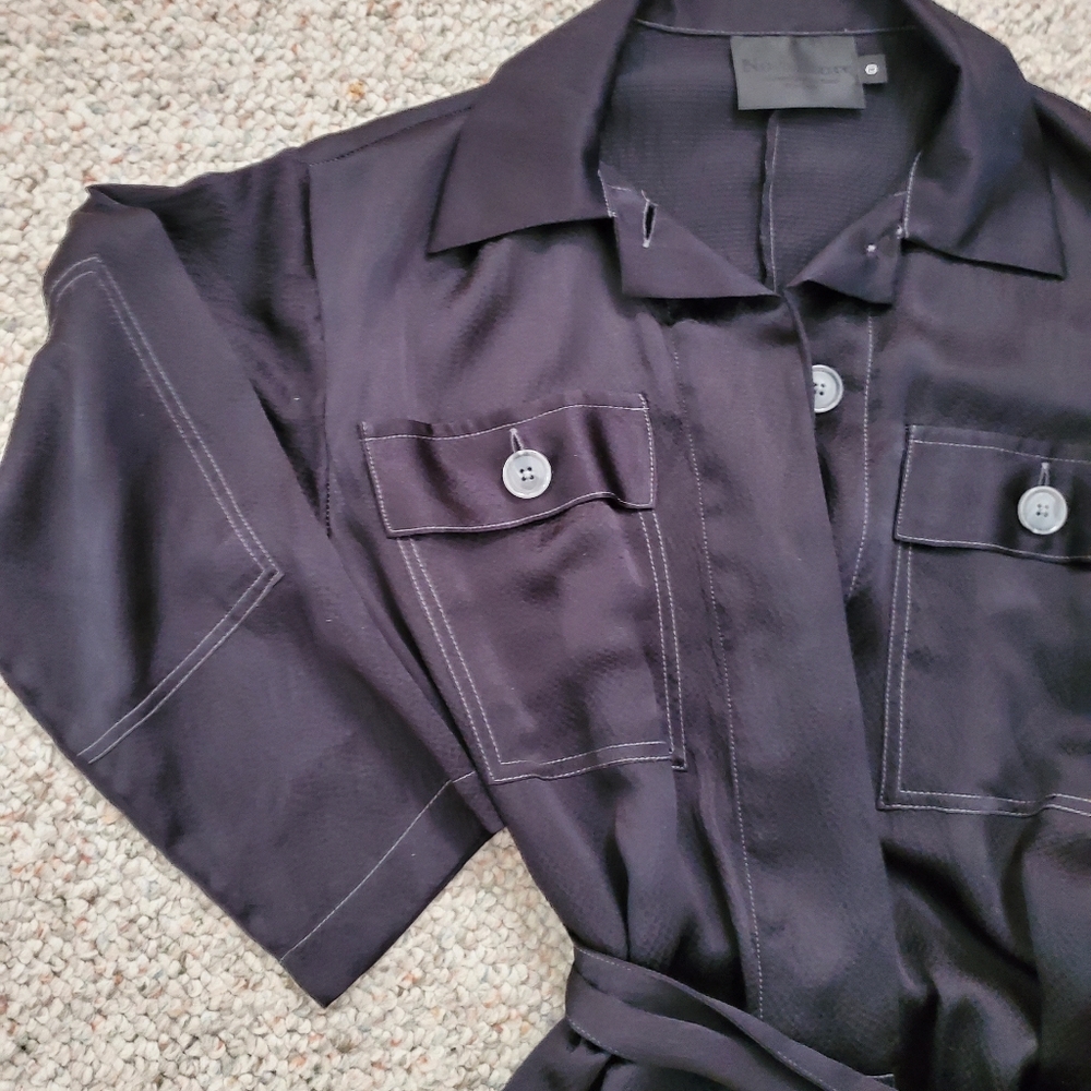 No. 6 black satin silk jumpsuit